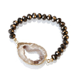 agate pendant bracelet for venus| agate and crystal pendant bracelet