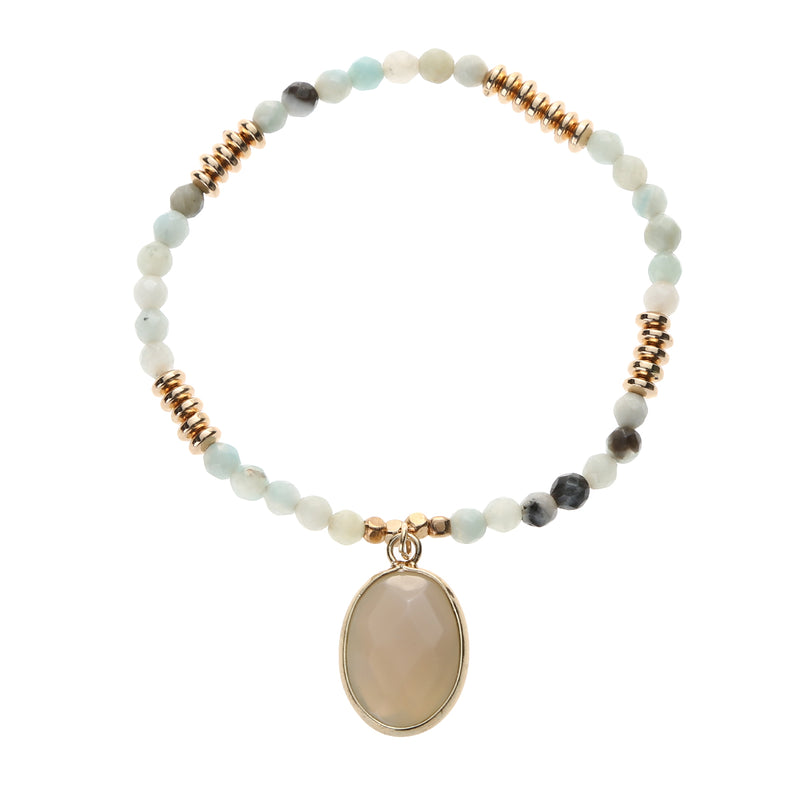 amazonite bead bracelet| amazonite and agate bracelet bead