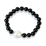 onyx and pearl bracelet| black onyx and freshwater pearl bracelet