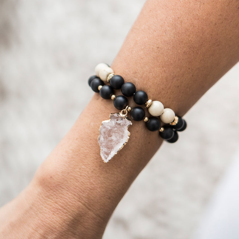 stone and crystal bracelets | crystal and stone stainless steel bracelet