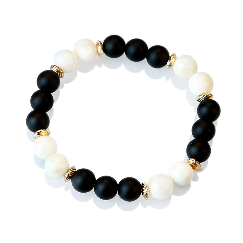 KITREE PROTECTION CRYSTAL BRACELET 8MM ROUND WITH BUDDHA CHARMS FOR UNISEX  (STONE - TIGER'S EYE, BLACK TOURMALINE, HEMATITE) (MULTI COLOR)