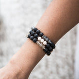 lava stone and crystal bracelet| aromatherapy crystal bracelet
