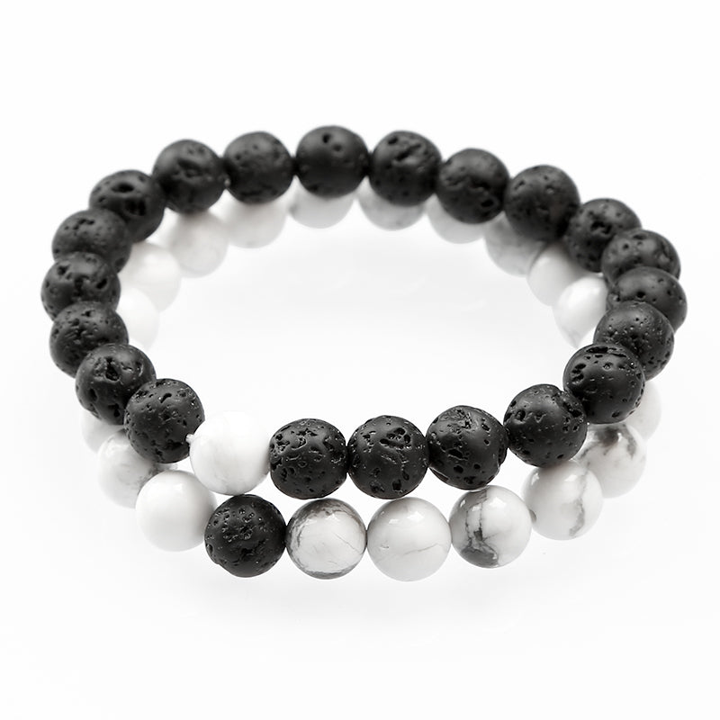 howlite fashion bracelet | howlite and lava stone bracelet