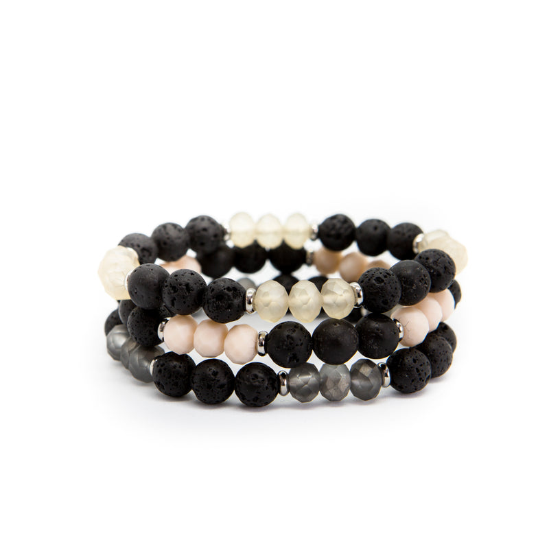 lava stone and crystal bracelet| aromatherapy crystal bracelet