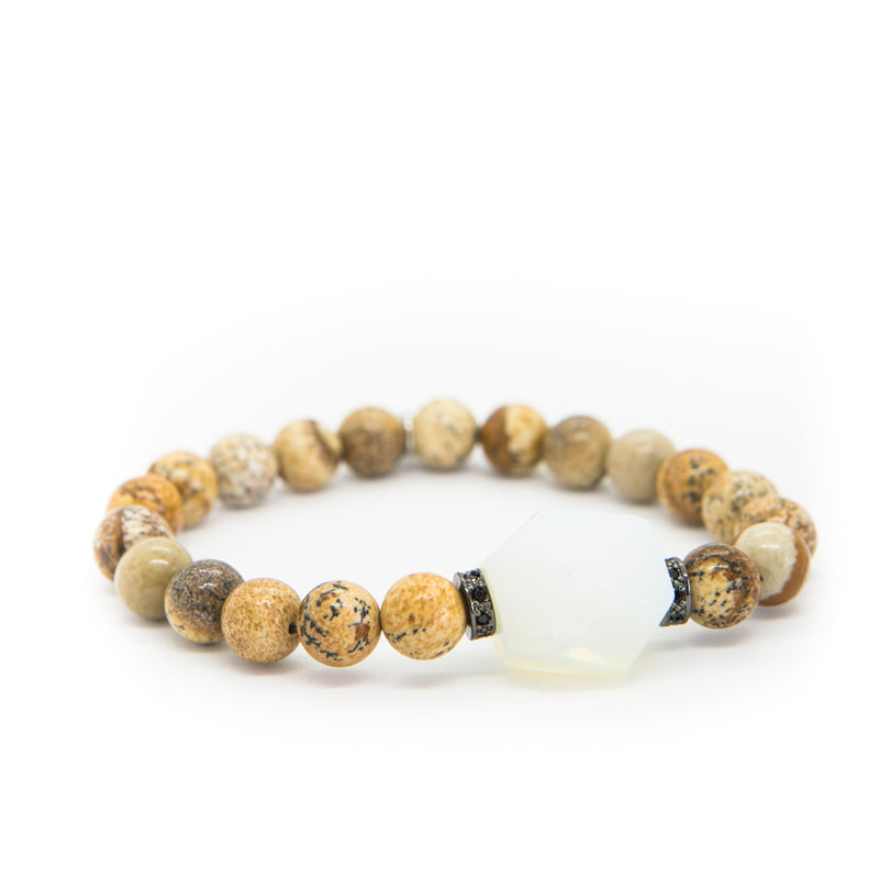 jasper and opal bracelet| maple stone bracelet