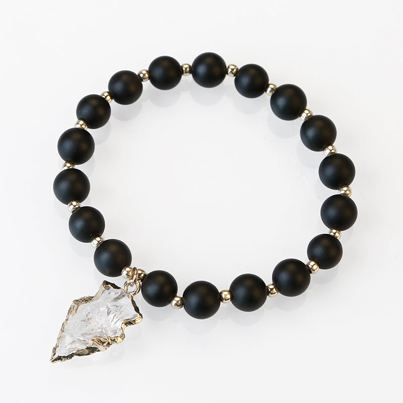 stone and crystal bracelets | crystal and stone stainless steel bracelet|